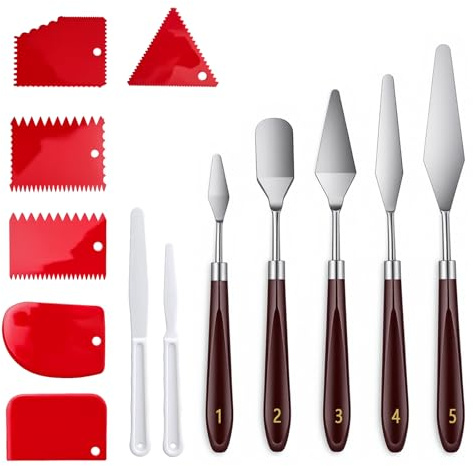 Palette Knife Set 11 Pcs | 11 Pcs Palette Knife & Scraper Set, Stainless Steel, Ideal for Oil Painting, Modelling, Texture Art