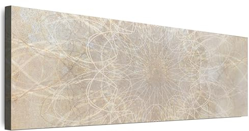 LUMASOUL Wandbilder Wohnzimmer Leinwandbild Mandala 19 135x45 cm | 1-teiliges Bild für Schlafzimmer, Flur, Büro und Küche, modernes Foto-Motiv