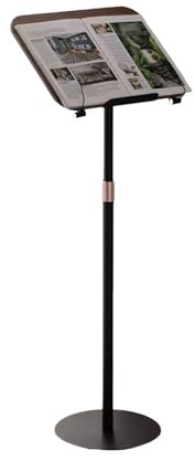 WENYAZIGUO Support à Livres sur Pied, Support de Sol Marron 65-120cm, Hauteur 15kg, capacité for tablettes KS, Ordinateurs Portables, Panneau en Bois