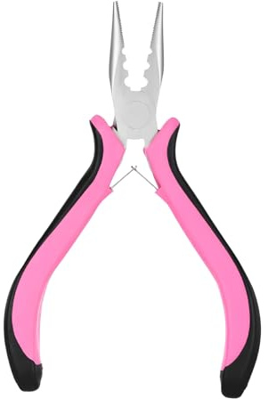 Rosa Extensions Zange HaarverlängerungsZange 3 Loch Microring | Zange für Extension Bonding zum Entfernen für Haarverlängerungen Microringe Friseure DIY Haarverlängerungen