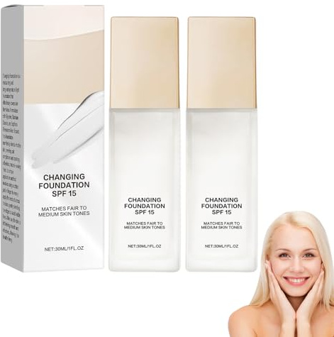 Professionelle deckende Foundation, Mira Glow Foundation für reife Haut, feuchtigkeitsspendende Textur, natürliche Abdeckung, gleichmäßiger und leuchtender Effekt mit langem Halt (2 Stück)