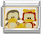 Quiges - 9mm Italian Style Charm Modul Edelstahl Cartoon-Ente für Italienische Armbänder