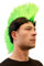 WIG ME UP - LM-420-P103/PC15B Karneval: Perücke Punk Mohawk Irokese Iro Anarchie grün