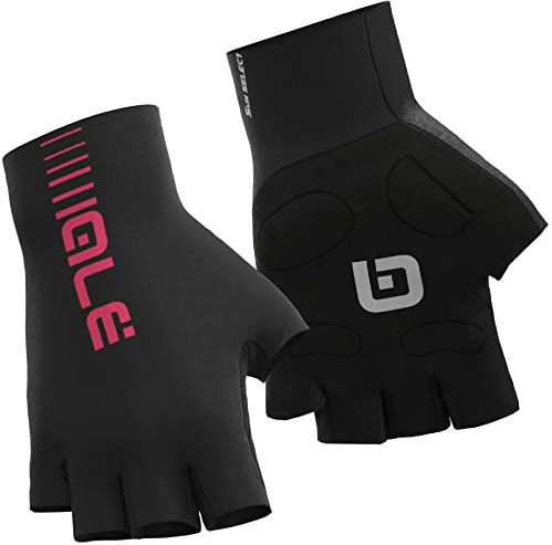 Alé Cycling Unisex Sunselect Crono Sommerhandschuhe, Black/Fluo Pink, S