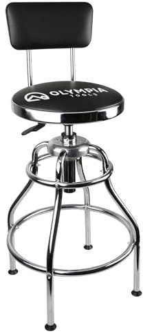 Olympia Tools 82-738 Adjustable Hydraulic Stool, Black