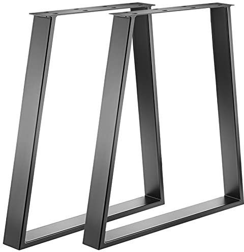 PrimeMatik - Pieds rectangulaire de Table en Acier 700 x 85 x 730 mm 2-Pack