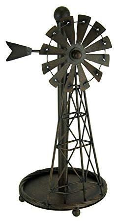 Distressed Metal Art Windmill Papierrollenhalter Papierhandtuchhalter Küchentollenhalterung