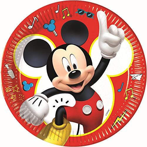 PROCOS 90877 - Platos de fiesta (cartón, 8 unidades), diseño de Mickey Mouse
