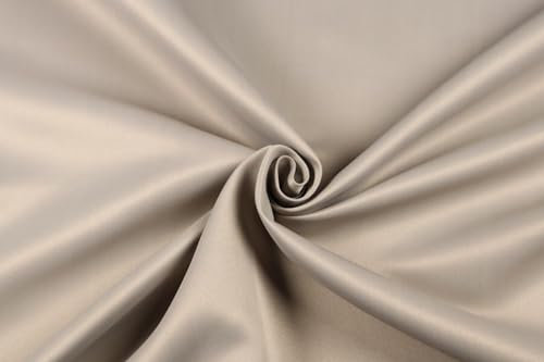 Verdunkelungsstoff 300cm Vorhangstoff Verdunkelung Thermogardine Blackout Sonnenschutz Stoff Gardinenstoff Lichtschutz Sichtschutz Dekostoff Nähen Verdunklungsvorhänge (DL16 Satin Golden Beige)