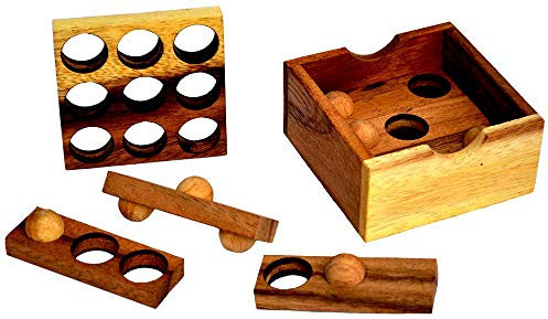 Easy Box Packing Puzzle, Golfball Puzzle, Golfgame, Knobelholz Kinderpuzzle, Unterhaltungsspiel, Knobelspiel, Konzentration, Geduldspiel, Packproblem, Puzzle aus Holz, IQ Test, Brain Teaser