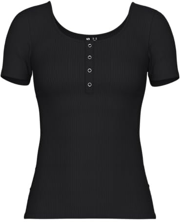PIECES Pckitte Ss Top Noos Bc Femme T-shirt, Noir, XS