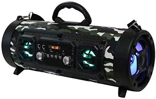 LHZZ Enceintes Bluetooth, portables sans fil 15 W, haut-parleur de musique étanche et portable haute puissance Bluetooth 4.2 pour l'extérieur, les voyages, les fêtes (camouflage)