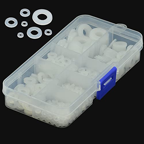 600 piezas M2-M8 Nylon Arandela Plana (Blanco)