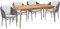 acamp Gartenmöbel Set wetterfest | 4er Set Gartenstuhl Manhattan mit Aluminium-Gestell | Inkl. Kissen in Grau | Atacama Gartentisch aus FSC zertifiziertem Holz | Sitzgruppe Garten für 4 Personen