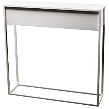 FORVEGA Stella Pot de Fleurs Jardinière Pot Haut sans Étagèresupport de Fleurs Pot de Fleurs Asymétrique Support de Plantes Jardin Décoratif Patio H80x80x21 Intérieur Blanc