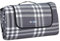 Relaxdays XXL Picknickdecke, 200x300 cm, isoliert, wasserdicht, Karierte Fleece Stranddecke, mit Tragegriff, grau/weiß