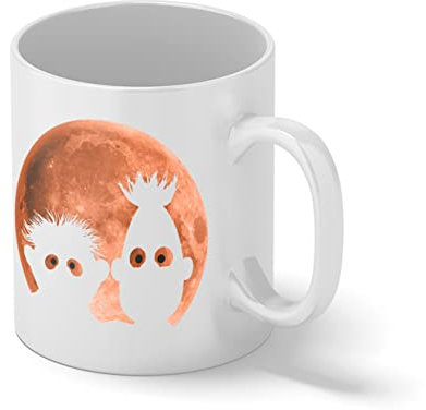 Shadow Puppets Blood Moon Horror Parody Bert Ernie White Coffee Mug