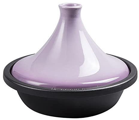 Pot à tajine avec diffuseur de couvercle, pots à tajine de 1,81 QT, mijoteuse fermée, cuisson lente, ustensiles de cuisine-casserole for plat de 1 à 3 personnes ( Color : Purple+Black , Size : 24x7cm