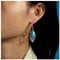 Dervivea Vintage Türkis Ohrhänger Boho Blau Türkis Ohrringe Oval Filigran Tropfen Ohrringe Tribal Blau Naturstein Ohrringe Schmuck Für Frauen Und Mädchen