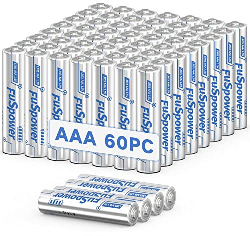 Fuspower AAA Batteries 60-Pack, 10 Years Shelf Life, 1200mAh AAA Batteries 1.5 Volt LR03 Alkaline Battery Leak Proof