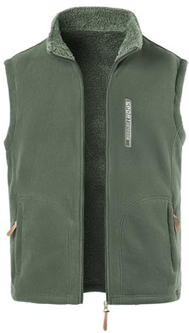 MeiLayM Uomo Smanicato Caldo Autunno e Inverno Giacche Gilet e Gilet in Pile Uomo Gilet In Pile Con Cerniera Intera con Gilet da Fotografia All'aperto Stand-up Collare Giacca Morbida Senza Maniche