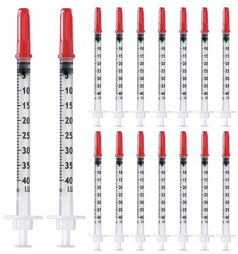 20 Stück 1 ml/cc U40 Plastiktube 29G (0,33 x 12,7mm), Mehrzweck-Messwerkzeuge, Einzeln verpackt (29G 1/2)