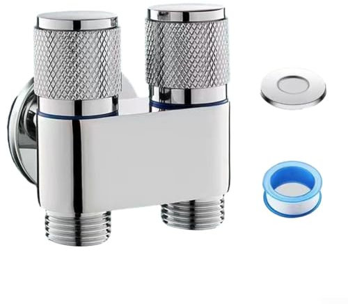 para G1/2 1 pulgada hacia fuera doble control lavadora grifo inodoro triángulo válvula (plata)