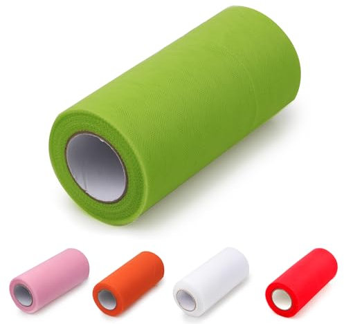TITSHOP Tüllstoff Rolle Grün Tüllband Dekostoff Tischband Dekoband Tüllnetz für Hochzeit Dekoration Party Bankett DIY Tutu Rock Kleidung Deko Basteln Bogen