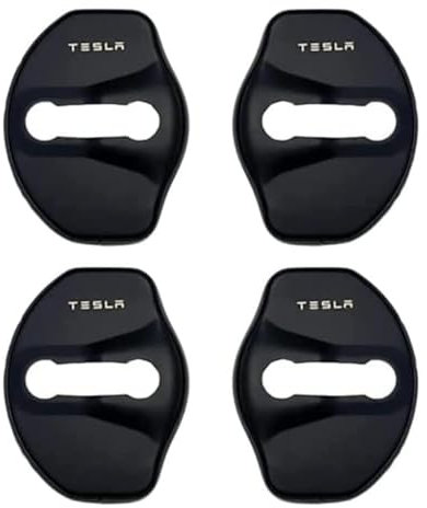 4 Pcs Car Door Lock Cover for Tesla Model 3 Y X, Car Door Locks Protective Cover, Car Door Lock Latches Cover Protector Caps Anti-Rust, Car Accessories