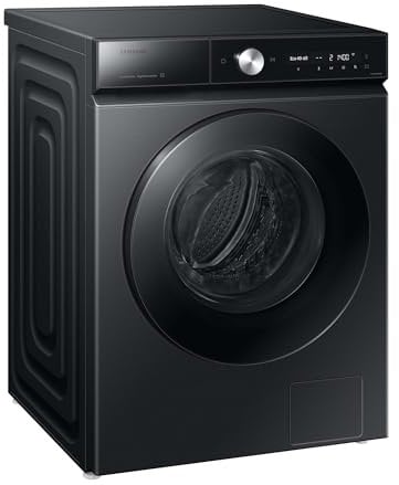 Samsung WW90DB8U95GBU2 Bespoke Waschmaschine, 9 kg, 1.400 U/min, Extra energiesparend, EEK: A (-30%), AI Ecobubble, QuickDrive, AI Wash, SuperSpeed 39 Min, Schwarz