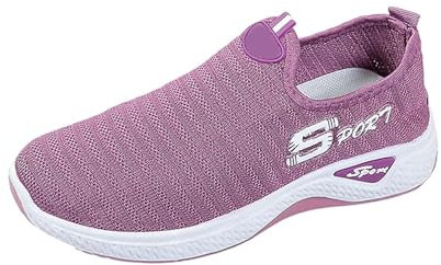 Scarpe casual da donna, in rete, traspiranti, sportive, traspiranti, leggere, basse, per camminare, palestra, jogging, fitness, atletica, casual, Viola, 36 EU
