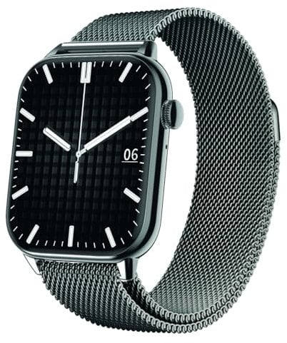 Atlanta Fitnesstracker mit Herzfrequenz Puls Blutdruck EKG Freisprechen Schlaf Schritte Farbdisplay Smartwatch Armband Uhr mit Wechselband - 9725/7 (Schwarz)