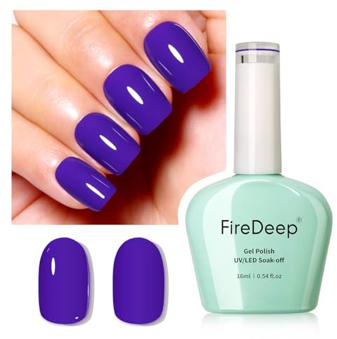 Firedeep Gel Nail Polish,16ML Large Bottle Purple Blue Color Soak Off UV LED Nail Gel Polish Autumn Winter Nail Art Starter Manicure Salon DIY at Home 1Pcs