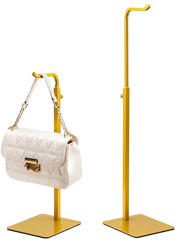 Josmimic Set of 2 Handbag Display Racks: Gold Stand for Bags, Handbags and Wreath, Adjustable Hook for Table, Closet and Retail for Sellers
