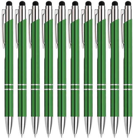 Gravurmaster 50 Stück Kugelschreiber mit Touchpen personalisierter Kugelschreiber mit Gravur Druckkugelschreiber Set, Druckkugelschreiber mit Wunschtext & Logo, Für Business, Büro, Schule unw.