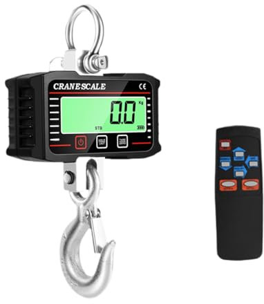 Amagogo 1000 kg Kranwaage Gepäckwaage 2204 lb Tragbare Handkoffergewicht Digitale Hängewaage für die Garage im Freien Fabrik, Schwarz