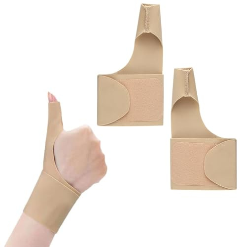 Changyeah Lot de 2 Manchons de Compression pour Pouce, Couleur Chair