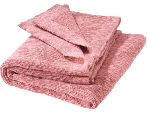 Disana LEINEN-Decke Sommer-Decke | Bio-Baumwolle kühlendes Bio-Leinen | Frühjahr Sommer | Baby Kleinkind Kind | Made in Germany | GOTS IVN Zertifiziert | Softpink Gr. 80 x 100 cm