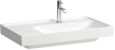 LAUFEN Meda Waschtisch, unterbaufähig, 800x460mm, Ablage links, 1 Hahnloch, ohne Überlauf, H8171150001111, Farbe: Weiß