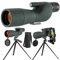 Cannocchiale, 25-75x60 Cannocchiale con Treppiedi, ED FMC Ottica Bak4 Prisma IPX7 Impermeabile Telescopio Spotting Scope con Smartphone Adapter per Tiro a Segno, Birdwatching, Caccia