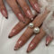 French False Nails - Leopard Press On Nails Almond Shape - Medium Fake Nails With Glue - Removable Acrylic Full Cover Stick On Glue On nails For Women Girls nail Art DIY - 12 Sizes, 24pcs