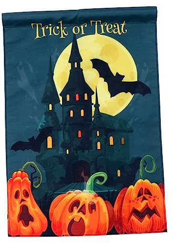 Didiseaon Bandera Del Castillo De Calabaza Banderas De Calabaza Feliz Halloween Bandera Decoración Al Aire Libre Banderas De Jardín De Arpillera Decoración De La Bandera Poliéster Naranja