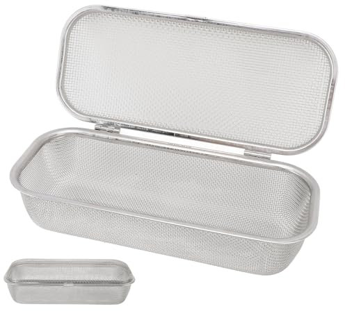 Dishwasher Basket, 304 Stainless Steel Utensils Holder Dishwasher Silverware Basket Replacement Utensil Rectangular Mesh Drain for Small Items (L)