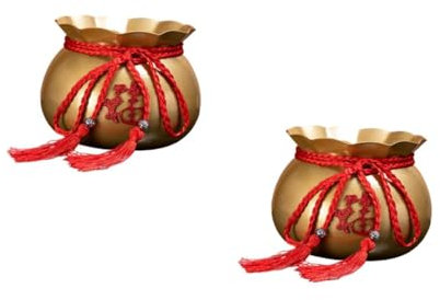 HANABASS 2 Pièces Vase Doré Mode Pot de Fleurs Chinois Élégant pour Décoration Intérieure pour Maison et Bureau