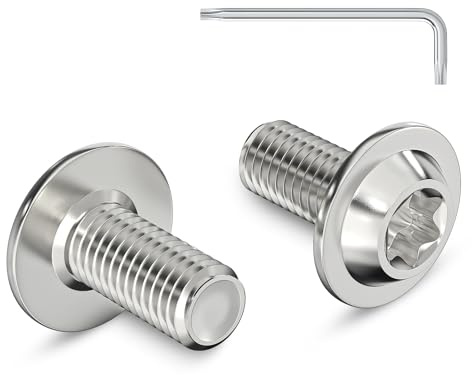 Zuyya 20 Stück M6 x 10 mm Linsenkopfschrauben mit Flansch, M6 Schrauben | Torxantrieb, Edelstahl A2 V2A Schrauben, Torx Schrauben Vollgewinde mit Torx Schlüssel