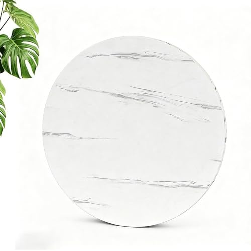 Runde Esstischplatte Aus Holz, 50cm 60cm 80cm Tischplatte Für Restaurant, Café, Hotel, Runde Tischplatte Ersatzteil, Couchtischplatte(White,70cm/27.5in)