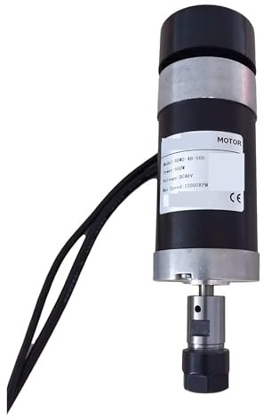 Husillo sin escobillas ER16 de 500 W + Abrazadera de 57 mm con tornillos + Controlador de motor sin escobillas de 48 V + Fuente de alimentación de 48 V CC y 10,5 A para trabajar la madera(Model F)