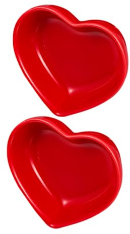 Gadpiparty 2 pezzi Ciotole in Ceramica Forma di Cuore Piatti per Salse e Condimenti per Sushi Antipasti e Dessert per Famiglie e Catering