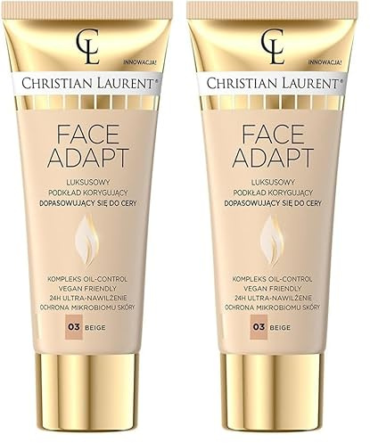 Christian Laurent Luxuriöses, korrigierendes Make-up Face Adapt Nr. 03 Beige - Makelloser Teint & Pflege (Packung mit 2)