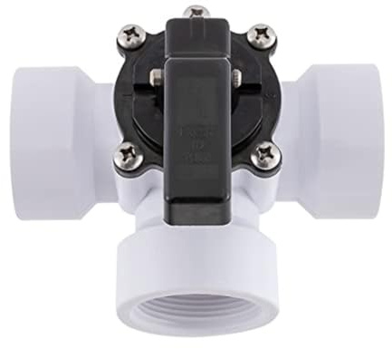 URPIZY Vanne de déviation 3 voies pour piscine et spa 1 1/2 en PVC avec adaptateurs de raccordement et colliers de serrage
